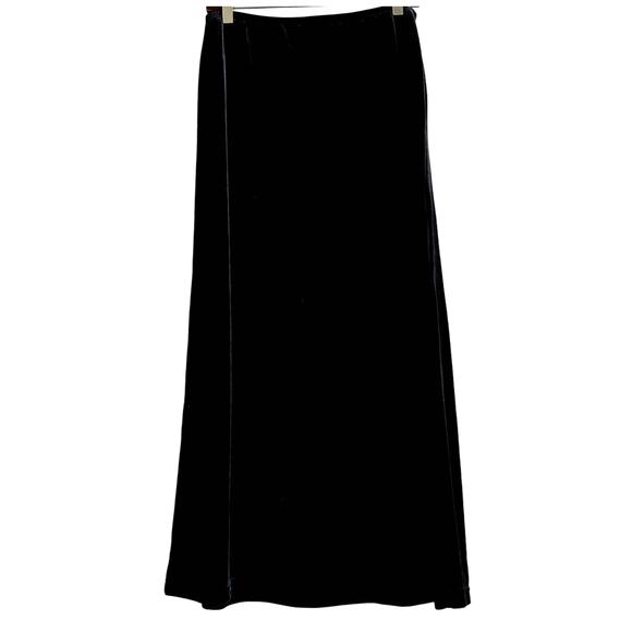 VTG Old Navy Velour A Line Midi Skirt Y2k Stretch Velvet Pull On Casual Medium - Picture 1 of 4